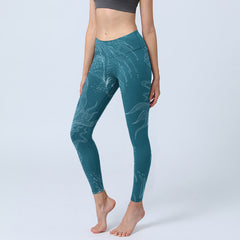 Buddha Stones Blue Koi Fish Flowing Waves Print Gym Leggings Women's Yoga Pants - CadetBlue - US18，UK/AU22，EU50 (4XL) - image 1