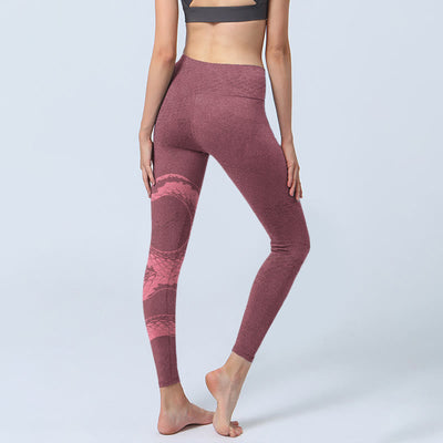 Buddha Stones Pink Snake And Snakeskin Print Gym Leggings Women's Yoga Pants - image 5