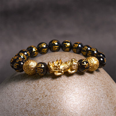 Foviel FengShui PiXiu Obsidian Reichtum Armband