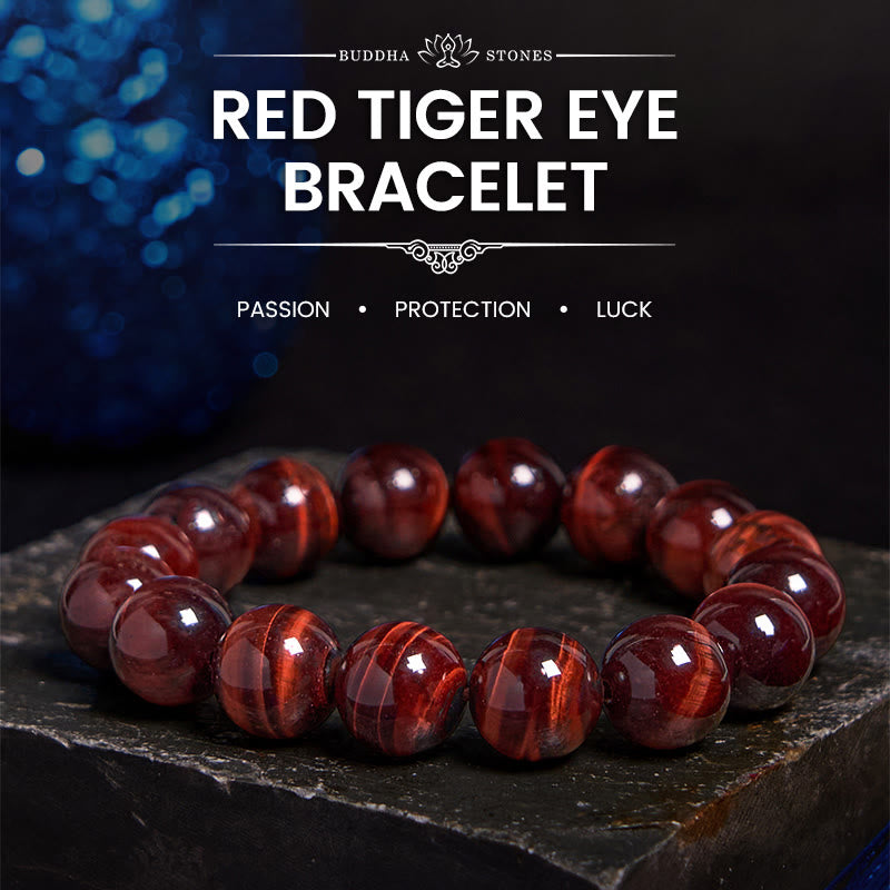 Foviel Natural Tiger Eye Healing Bead Bracelet