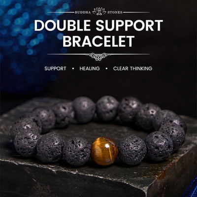 Foviel Lava Rock Tigerauge Stein Frieden spirituell Armband