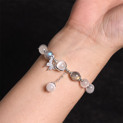 Foviel Cat's Eye Moonstone Butterfly Star Charm Support Bracelet