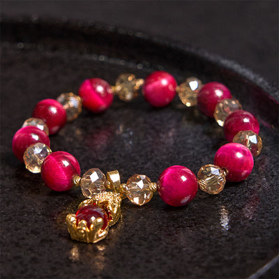 Foviel Rot Tigerauge PiXiu Fox Schutz Selbstbewusstsein Armband