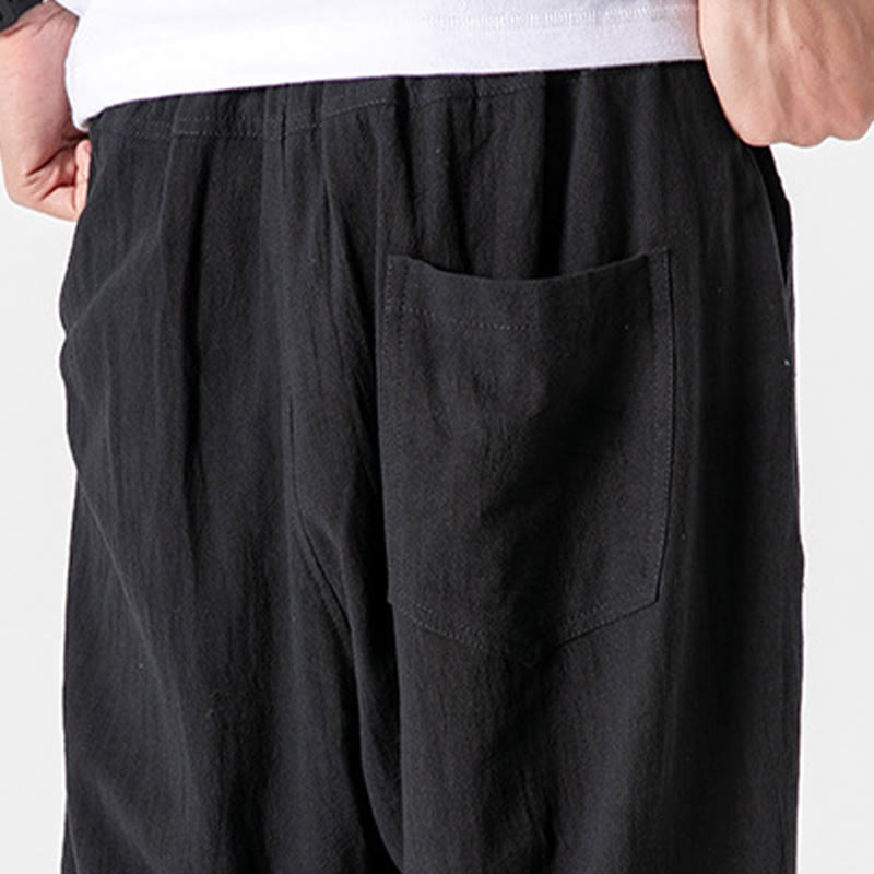 Foviel einfarbig Color Zugband Baumwolle Herren Hose mit Taschen