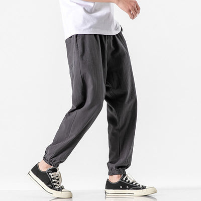 Foviel einfarbig Color Zugband Baumwolle Herren Hose mit Taschen