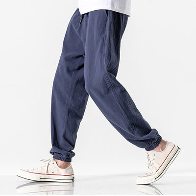 Foviel einfarbig Color Zugband Baumwolle Herren Hose mit Taschen