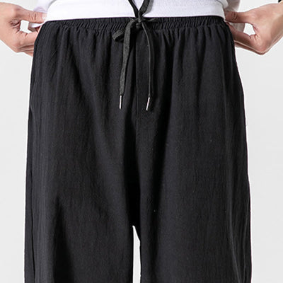 Foviel einfarbig Color Zugband Baumwolle Herren Hose mit Taschen