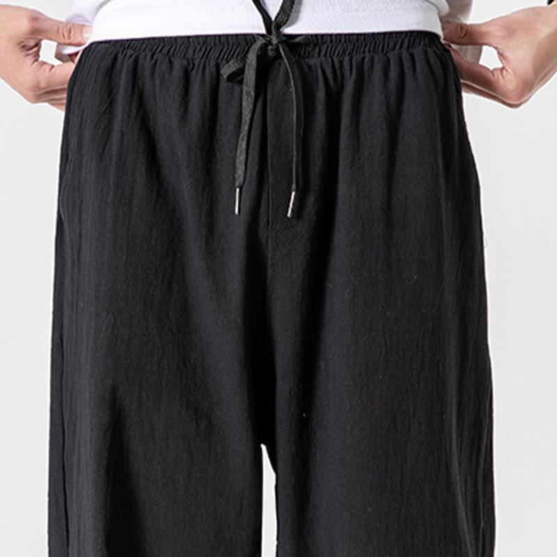 Foviel einfarbig Color Zugband Baumwolle Herren Hose mit Taschen