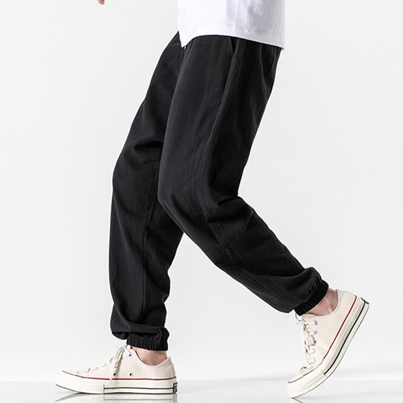 Foviel einfarbig Color Zugband Baumwolle Herren Hose mit Taschen