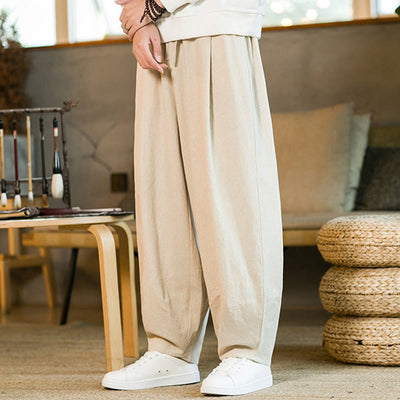 Buddha Stones Solid Color Drawstring Men's Harem Pants With Pockets - image 26
