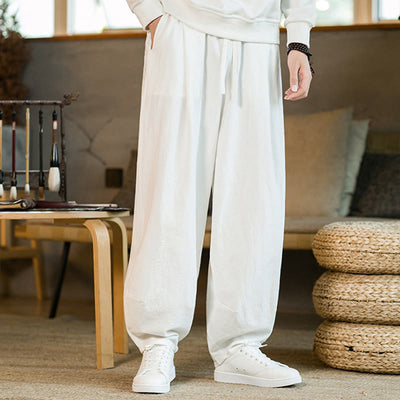 Buddha Stones Solid Color Drawstring Men's Harem Pants With Pockets - White - US/UK/AU46，EU56 (5XL) - image 17