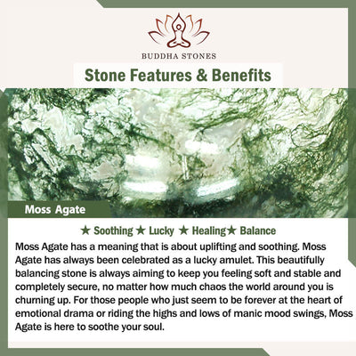Buddha Stones 108 Mala Beads Natural Stone Moss Agate Multi-turn Healing Bracelet - image 6