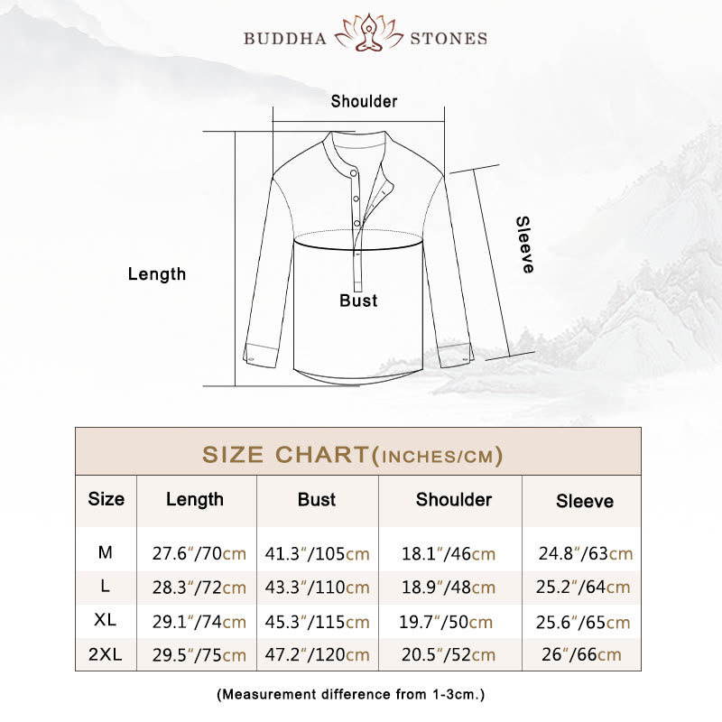 Chemise Foviel pour homme, unie, à manches longues et demi-boutonnage, en coton et lin