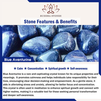 Buddha Stones 108 Mala Beads Multi-layer Natural Blue Aventurine Lotus Calm Bracelet - image 12