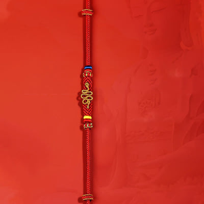 Buddha Stones Red String Eight Thread Peace Knot Year Of The Snake Protection Braided Bracelet Bracelet BS 1