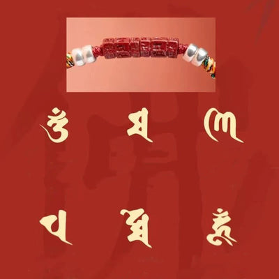 Buddha Stones 925 Sterling Silver Om Mani Padme Hum Cinnabar Blessing Child Adult Bracelet Bracelet BS 12