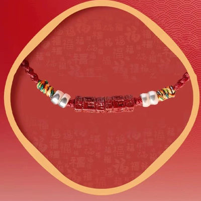 Buddha Stones 925 Sterling Silver Om Mani Padme Hum Cinnabar Blessing Child Adult Bracelet Bracelet BS 13