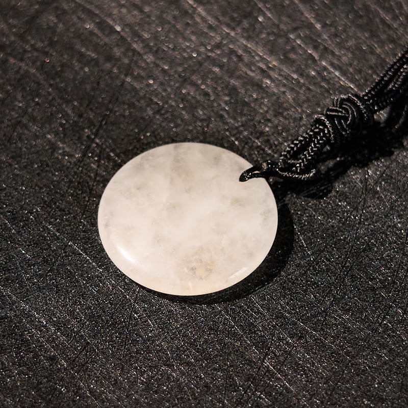 Foviel Vairocana Tathagata Sanskrit Mantra Various Crystal Black Obsidian Green Aventurine Strength Necklace Pendant