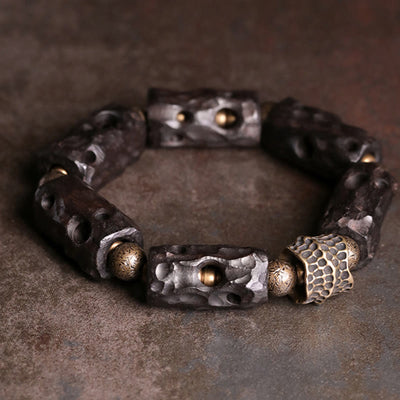Buddha Stones Ebony Wood Copper Brass Calm Bracelet Bracelet BS 1