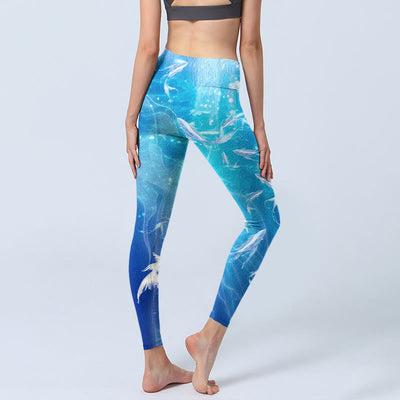 Buddha Stones Fish In The Ocean Print Gym Leggings Women's Yoga Pants - image 5