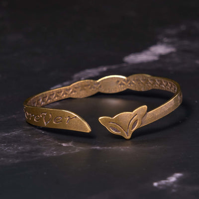 Foviel Fox Kopf Kupfer Messing 'Liebe Sie für immer' Glück Selbstversorgung Armband Strangle