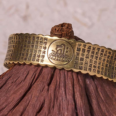 Bracelet jonc Foviel avec mantra de la Grande Compassion en cuivre et laiton pour la chance et le bien-être