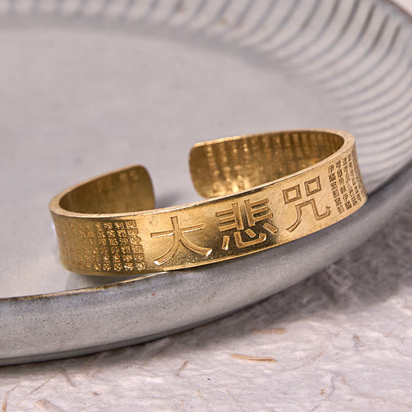 Foviel Großes Mitgefühl Mantra Kupfer Messing Glück Kraft Armband