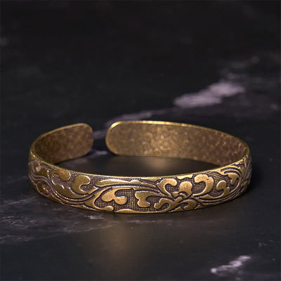 Foviel Blumen Kupfer Messing Balance Selbstversorgung Manschettenarmband Armreif