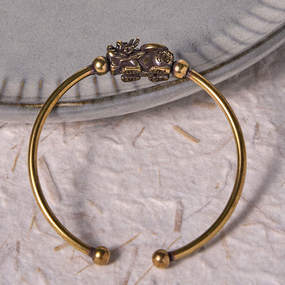 Foviel Pi Xiu tragenden Kompass Fu Charakter Kupfer Messing Glück Reichtum Armband Armreif