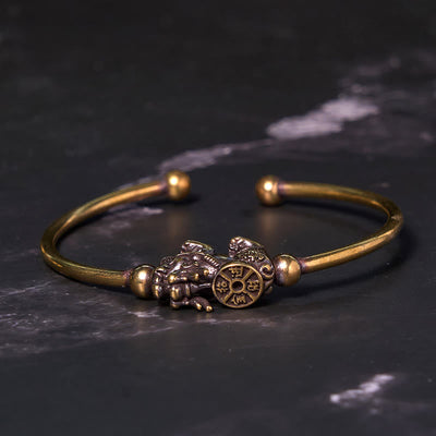Foviel Pi Xiu tragenden Kompass Fu Charakter Kupfer Messing Glück Reichtum Armband Armreif