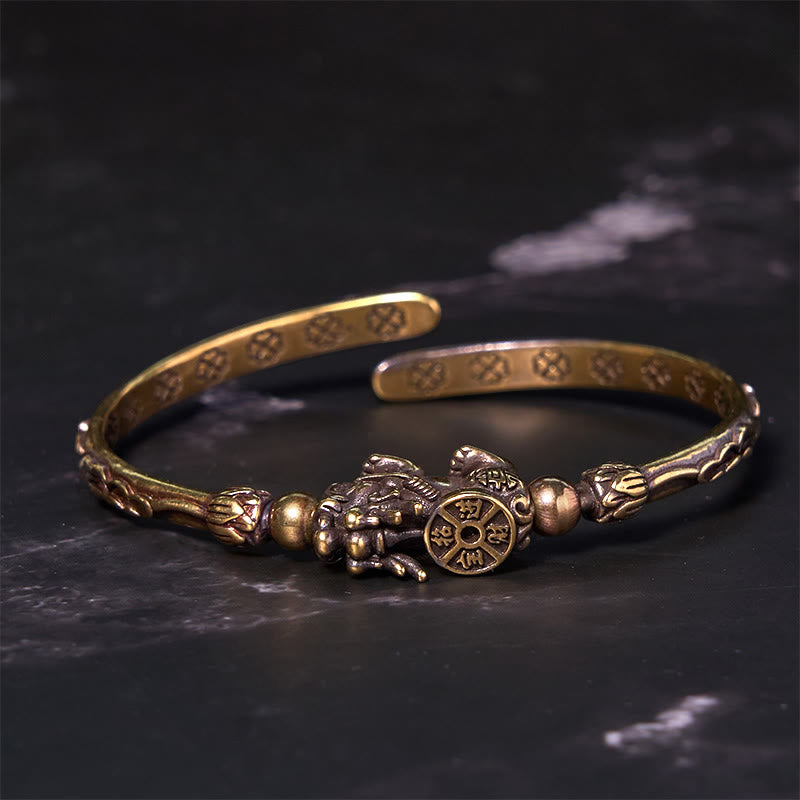 Bracelet jonc Foviel Pi Xiu avec pièce et lingot, en cuivre et laiton, porte-bonheur et richesse