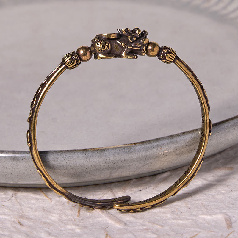 Bracelet jonc Foviel Pi Xiu avec pièce et lingot, en cuivre et laiton, porte-bonheur et richesse