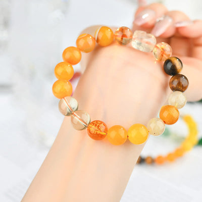 Buddha Stones Five Elements Various Crystal Agate Pixiu Wealth Bracelet Bracelet BS 29