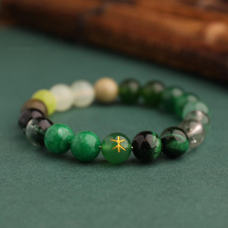 Buddha Stones Five Elements Various Agate Balance Luck Bracelet Bracelet BS 17