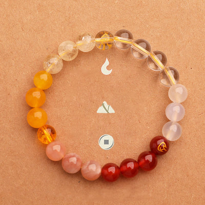 Buddha Stones Five Elements Various Agate Crystal Sun Stone Wisdom Bracelet Bracelet BS 5