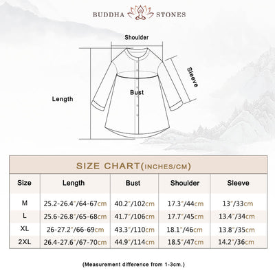 Buddha Stones Solid Color Button Three Quarter Sleeve Cotton Linen Shirt - image 6