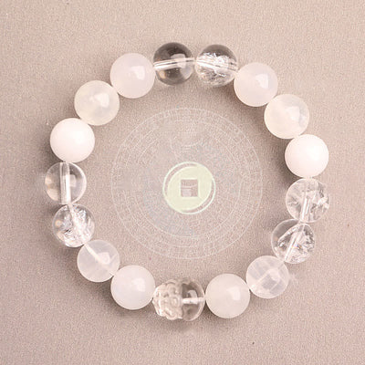 Buddha Stones Five Elements Various Agate Crystal Green Strawberry Quartz Moss Agate Green Phantom Luck Bracelet Bracelet BS 40