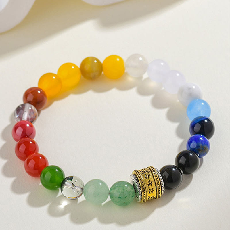 Buddha Stones Five Elements Various Agate Crystal Red Agate Gold Sheen Obsidian Yellow Agate Luck Bracelet Bracelet BS 3