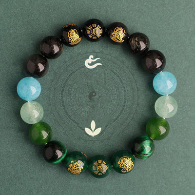 Buddha Stones Five Elements Various Agate Crystal South Red Agate Strawberry Quartz Sun Stone Citrine Luck Bracelet Bracelet BS 18