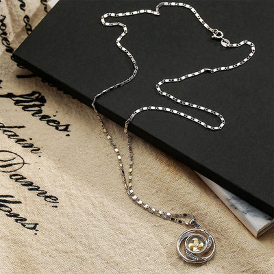 Pendentif de collier chanceux en forme de moulinet rotatif, en cuivre doré Foviel