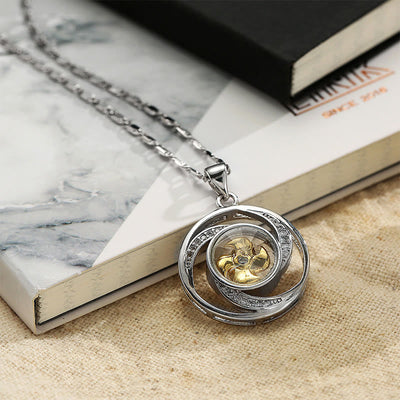 Pendentif de collier chanceux en forme de moulinet rotatif, en cuivre doré Foviel