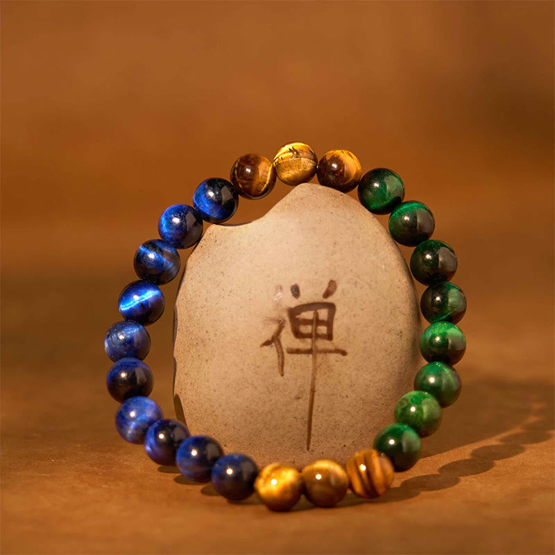 Foviel Blau Tigerauge Grün Tigerauge Tigerauge Balance Armband