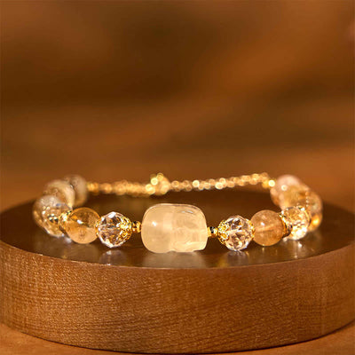 Buddha Stones Natural Citrine Pixiu Prosperity Bracelet - image 1