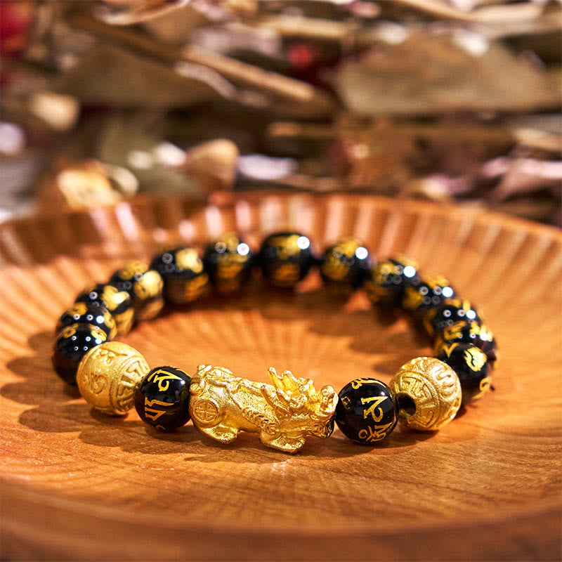Foviel FengShui PiXiu Obsidian Wealth Bracelet