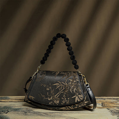 Buddha Stones Plum Bamboo Bead Chain Xiangyunsha Silk Crossbody Bag Shoulder Bag Crossbody Bag&Shoudler Bag BS 1