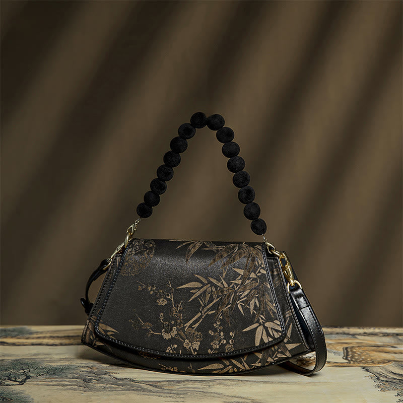 Buddha Stones Plum Bamboo Bead Chain Xiangyunsha Silk Crossbody Bag Shoulder Bag Crossbody Bag&Shoudler Bag BS 1