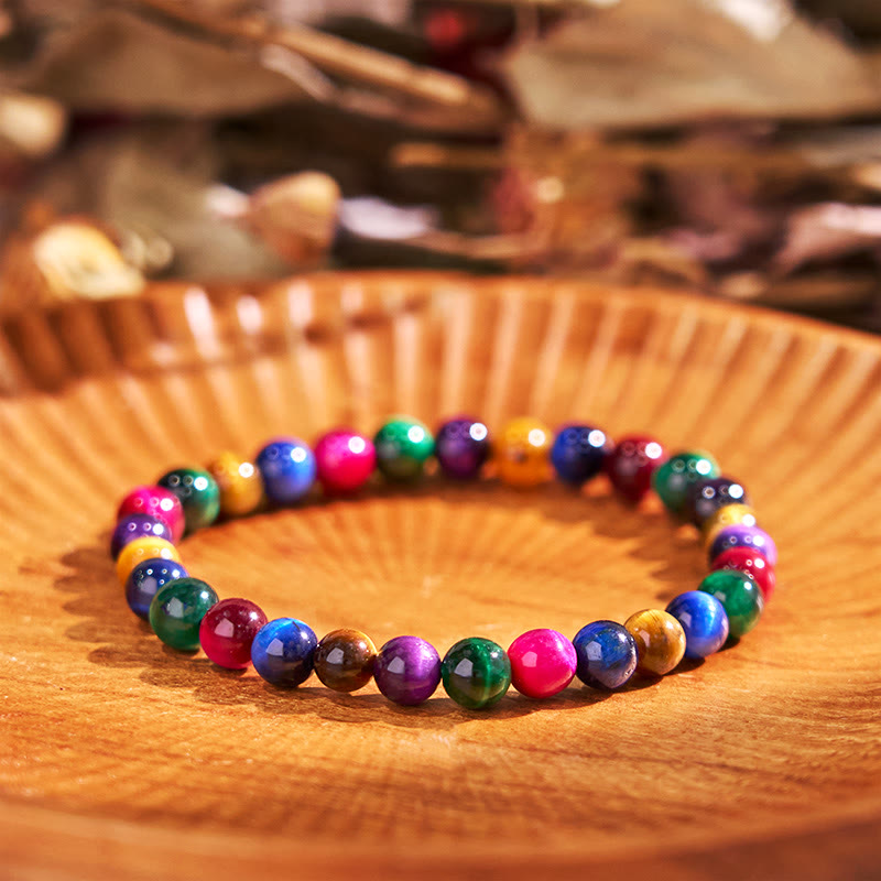 Foviel Tigerauge löst Mut Armband