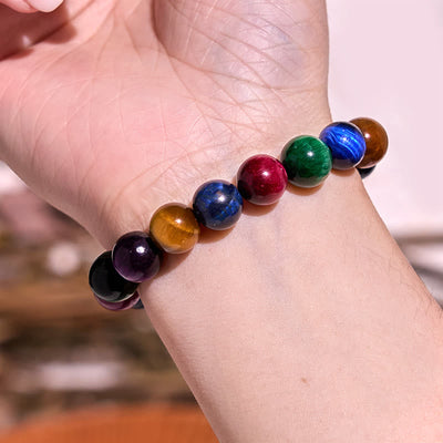 Foviel Tigerauge löst Mut Armband