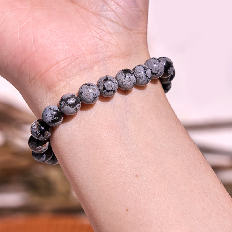 Foviel Schneeflocke Obsidian Balance Armband