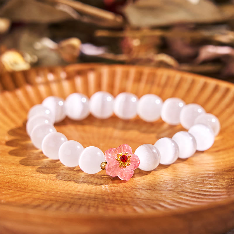 Foviel Cat's Eye Chrysoberyl Flower Love Bracelet